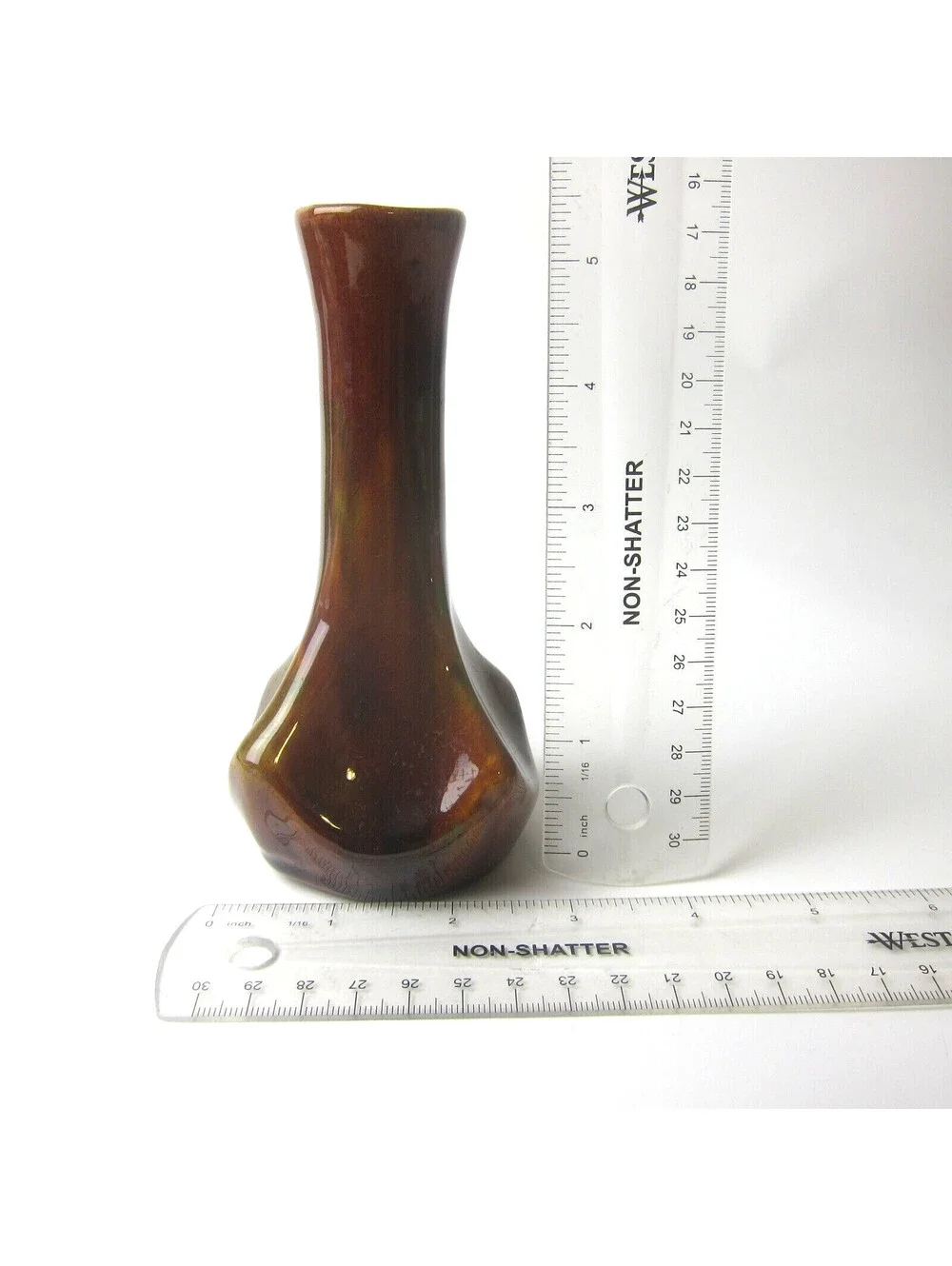 Antique Rockingham Glaze Art Pottery Bud Vase 5.5